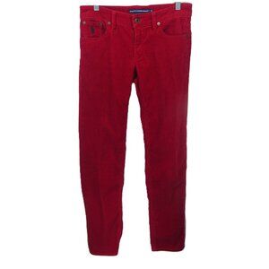 Ralph Lauren Sport Womens Red Size 4 Corduroy Pants Slim Straight Leg 30x31